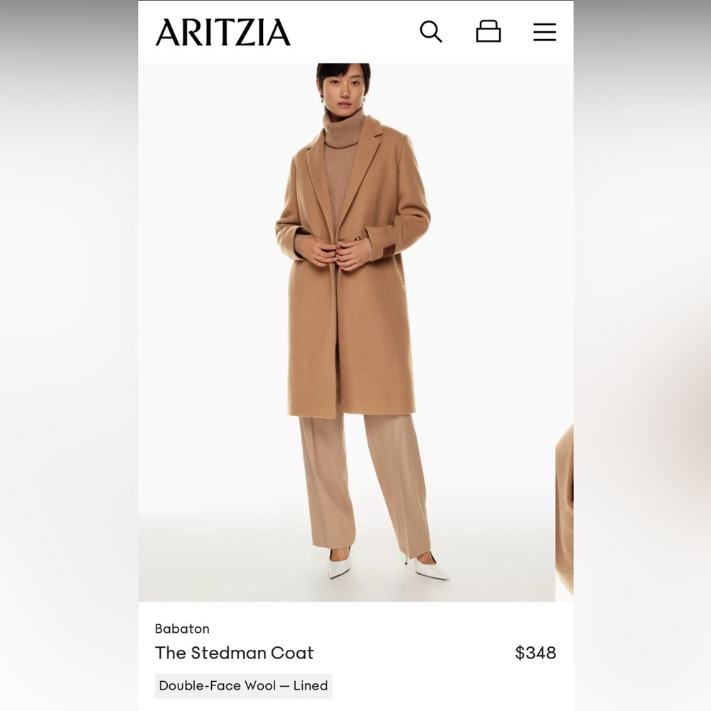 BABATON XXS Camel Wool Coat